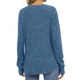 thumbnail image 4 of yoeyez Tunique en Tricot pour Femmes, Chandails à Manches Torsadées Patchwork, Col Ras du Cou Raglan, Chemises à Manches Longues, Hauts Mode Automne 2024, Bleu, TTG, 4 of 6