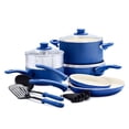 thumbnail image 1 of GreenLife Soft Grip Healthy Ceramic Nonstick 12 Piece Cookware Pots and Pans Set, PFAS-Free, Dishwasher Safe, Blue, 1 of 2
