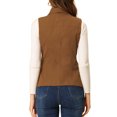 thumbnail image 3 of INSPIRE CHIC Veste Zippée pour Femme Sans Manches Anorak Gilet Utilitaire Veste avec Poches P Brun, 3 of 6