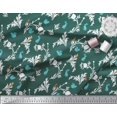 thumbnail image 3 of Soimoi Crepe Silk Fabric Leaves,Floral & Rabbit Animal Fabric Prints By Yard 42 Inch Wide, 3 of 3