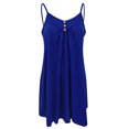 thumbnail image 4 of Leutsin Ladies V-neck Mid-Waist Loose Button Solid Color Sleeveless Suspender Dress, 4 of 5