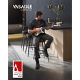 thumbnail image 2 of VASAGLE EKHO Collection - Bar Stools Set of 2, Swivel Counter Bar Stools with Backs, Synthetic Leather with Stitching, Mid-Century Modern, 30'' Tall, 2 of 9