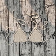 thumbnail image 4 of Hemlock Solid Color Hand Crochet Bikini Tops, Solid Color Hand Crochet Bikini Top, Euramerican Style, Summer Swimsuit, Beige Euramerican Swimsuit, Beige S, Size S-L, 4 of 4