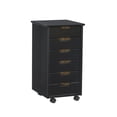 thumbnail image 1 of Craydon Six-Drawer Rolling Storage Cart, Black, 1 of 8