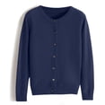 thumbnail image 4 of Cardigan pour Femmes Chandail Classique Chandail pour Femmes Col Ras du Cou à Boutons Cardigan à Manches Courtes Tricoté Ouvert à l'Avant, 4 of 4