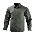 thumbnail image 4 of RXIRUCGD Blouse pour Homme, Mode Décontractée, Couleur Unie, Boutons, Poches, Manches Longues, Col Rabattu, Vert, Taille : M, 4 of 6