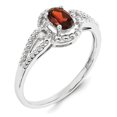 thumbnail image 2 of Bague en Argent Sterling 925 Rhodié Grenat et Diamant, 2 of 2