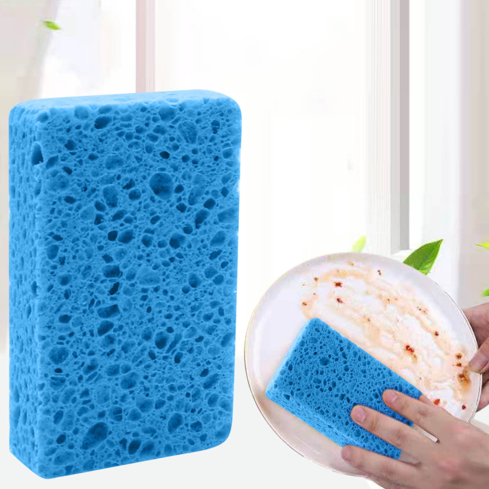 Cagogo Wood Pulp Sponge, Natural Kitchen Sponge for Dishwashing, Quick Dishwashing Grease Stain Sponge Block, Eco Friendly Cleaning Sponge for Sink Countertop Stove Pots Pans