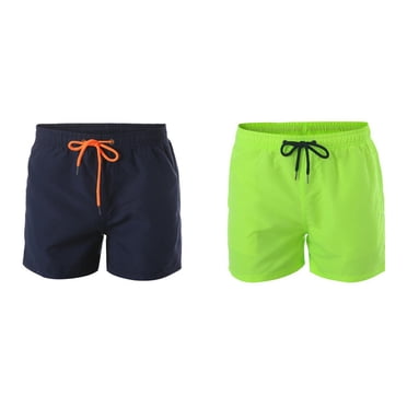 Lot de 2 (Marine 1 Pce et Vert Menthe 1 Pce) Maillot de Bain Homme Multipack Filet de Sport Shorts de Plage Séchage Rapide avec Pantalon Intérieur Décontracté Shorts pour Homme Maillots de Bain pour Homme