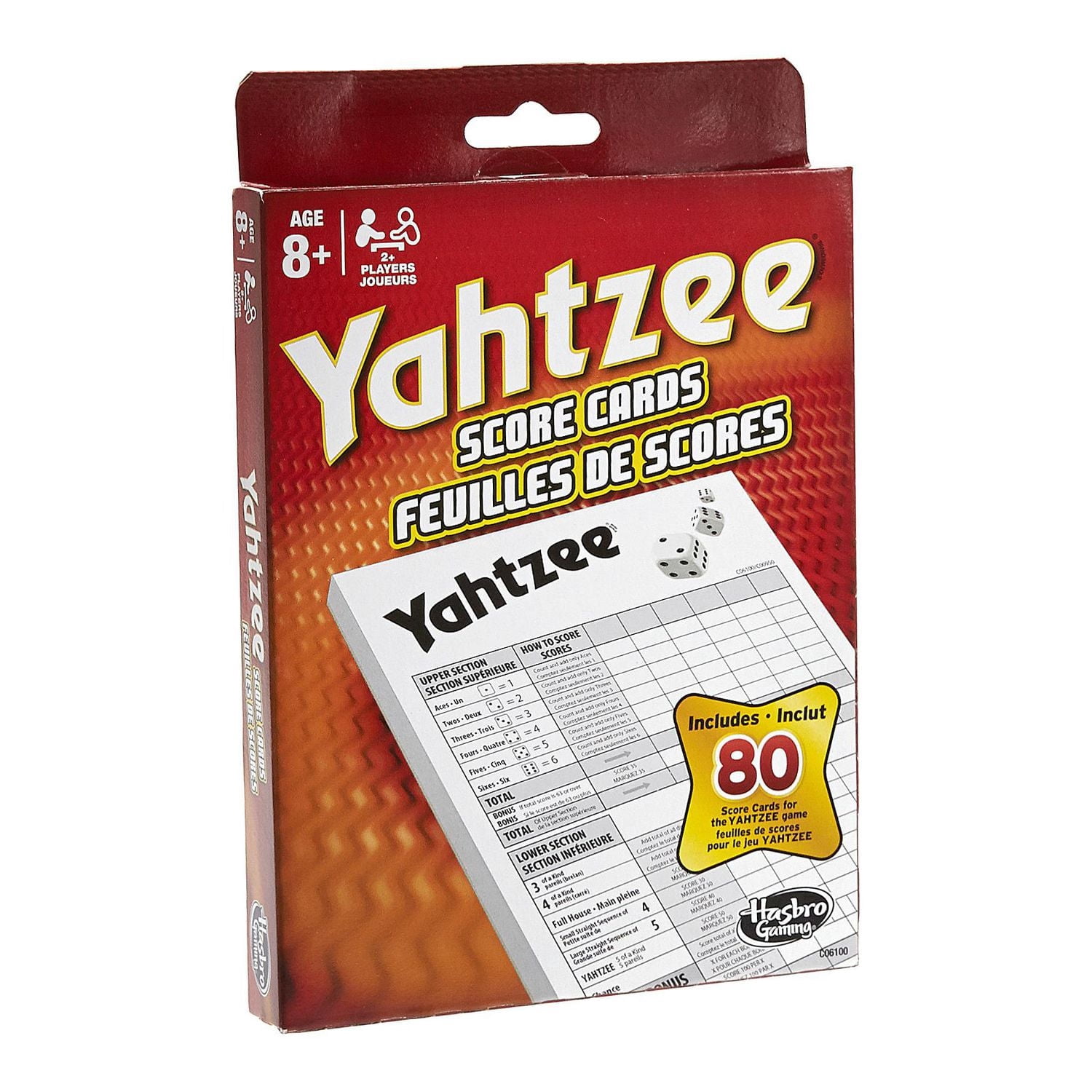 Feuilles de scores pour le jeu Yahtzee