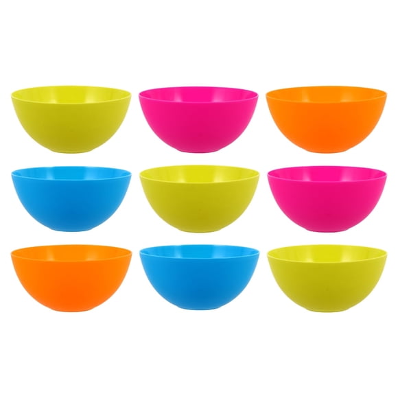 YOPTOP Plastic Children's Bowls Set 10 Pieces, Unbreakable Reusable Light Weight Bowl for Cereal, Noodle, Soup, Pasta, Ramen, Popcorn, Ice Cream, Fruit