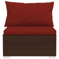 thumbnail image 2 of vidaXL 10 Piece Garden Lounge Set with Cushions Brown Poly Rattan, 2 of 5