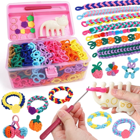 DDAI Bracelet Making Kit for Girls Ages 6-12 &acirc; Arts and Crafts for Kids Weaving Loom Bracelets Kits -1000+ Colorful Elastic Cloth Loom Bands &acirc;&#