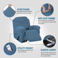 thumbnail image 3 of Super Stretch Couch Covers Recliner Covers Recliner Chair Covers Form Fitted Standard / Oversized Power Lift Reclining Slipcovers, Feature Soft Thick Jacquard, Dusty Blue, 2 Pack, 3 of 7