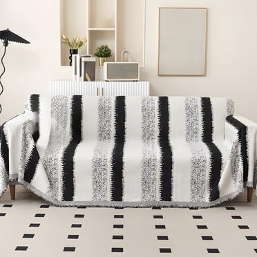 Dvkptbk Sofa Cover Comfortable Light Striped Sofa Towel Cover Cloth Universal Non-Slip Sleeping Blanket Scratch Sofa Cover 6X4.26Ft Bedding