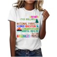 thumbnail image 1 of Pisexur Hauts pour Femmes, Hauts d'Été pour Femmes, Nouveau Pull à Manches Courtes Col Rond Décontracté Imprimé Blanc,S, 1 of 4