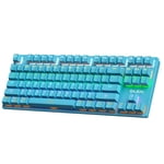 BAJEAL 87 Clés Clavier mécanique filé Clavette mécanique mixte avec bouton de suspension de commutateur bleu mécanique