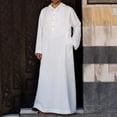 thumbnail image 2 of CEHVOM Men's Muslim Robe Set Arab Middle Robe Long Sleeve Hooded Button Casual Robe Sale, 2 of 8