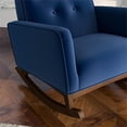 thumbnail image 3 of Fauteuil Berçant pour Chambre de Bébé en Velours Bleu Dalston, Dossier Fixe, Style Mi-Siècle Moderne, 3 of 6