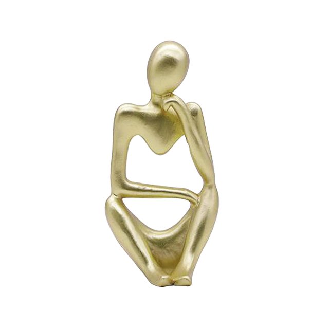 GUOOL Abstrait Sculpture Fait Main Résine Pensée Homme Maison r Ration Figure Main Or Gauche