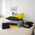 thumbnail image 5 of YST 7-Piece Bedding Set, Yellow Grey Black Patchwork Geometry, Modern Abstract, Full, 5 of 5