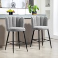 thumbnail image 2 of HOMCOM Bar Stools Set of 2, Counter Height Stools with Back, Grey, 2 of 10