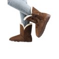 thumbnail image 3 of Julyccc Womens Warm Bow Fur Slip On Ankle Snow Boots, 3 of 3