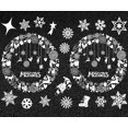 thumbnail image 3 of Happy Christmas Decorations Window Clings Wall Sticker Decals with Snowflake Snowman Santa Reindeer Star Christmas Tree and More Window Decals Clingsfor Home Office Party Decor (White Wreath), 3 of 7