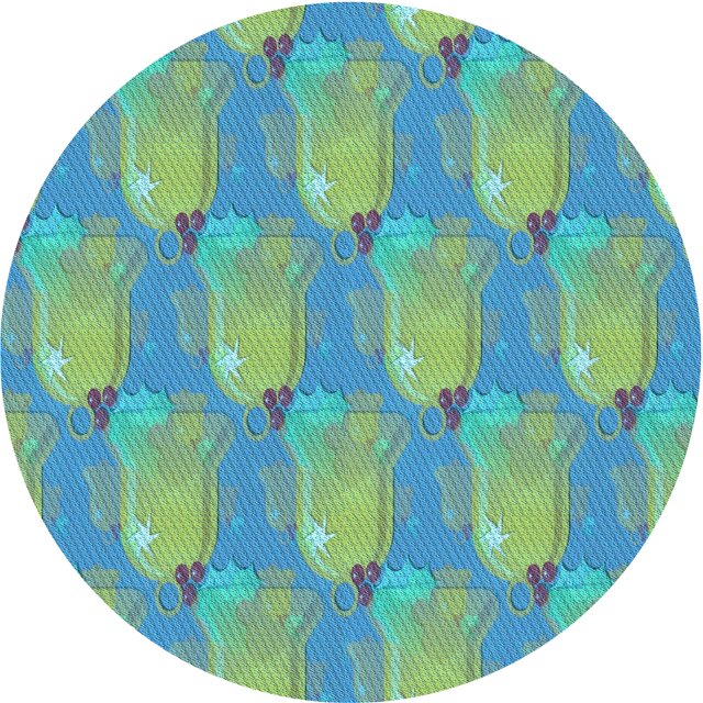 Ahgly Company Tapis Rond Lavable en Machine Intérieur Transitionnel Vert Profond, 4 Pieds Rond