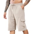 thumbnail image 1 of Birdeem Mens Shorts Mens Summer Leisure Comfortable Button Pocket Elastic Waist Shorts, 1 of 10