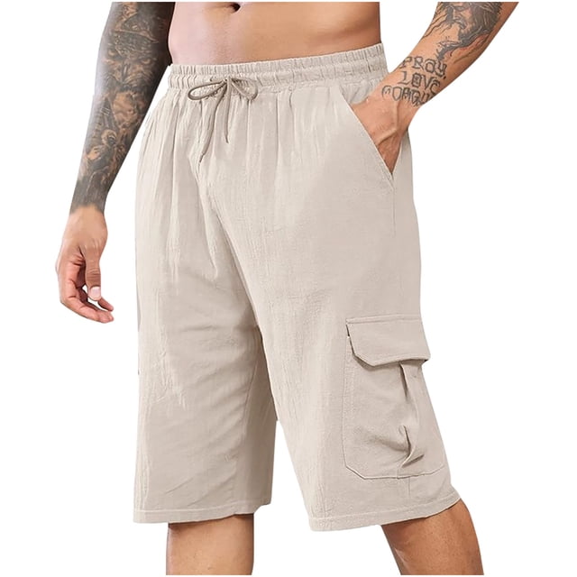 Birdeem Mens Shorts Mens Summer Leisure Comfortable Button Pocket Elastic Waist Shorts