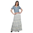thumbnail image 1 of Moomaya Ensemble Haut Court et Jupe Évasée Robes Ethniques en Rayonne Imprimées pour Femmes, 1 of 6