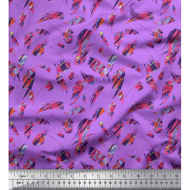 Soimoi Cotton Duck Fabric Brush Stroke Abstract Print Fabric by Yard 42 Inch Wide