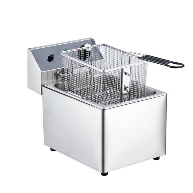 BeesClover Stainless Steel Electric Deep Fryer, Includes Basket and Lid, Overheat Protection, Ideal for Restaurant or Kitchen Use