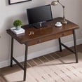 thumbnail image 4 of Pemberly Row Wood Computer Desk in Walnut and Foundry Bronze, 4 of 16