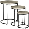 thumbnail image 1 of HOMCOM Ensemble de 3 Tables Gigognes, Table Basse Ronde, Tables d'Appoint Empilables, 1 of 10