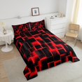 thumbnail image 4 of Erosebridal Geometric Stereoscopic Comforter Sets Queen Size,Buffalo Plaid Bedding Queen Comforter Set,Gradient Bedroom Decor,Reversible,Ultra Soft,3 Pieces, 4 of 7