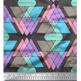 thumbnail image 1 of Soimoi Gray Heavy Satin Fabric Triangle Geometric Printed Fabric 1 Yard 54 Inch Wide, 1 of 3