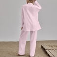 thumbnail image 4 of Kcodviy Femmes Dames Ensemble 2 Pcs Pantalon Flaque Femmes Rétro Grande Taille et Tailleurs-Pantalons Grande Taille pour Femmes Invitée de Mariage Chemise Tailleur Taille Haute Combinaisons et Salopettes pour Femmes Pantalons Habillés Tailleur Haut Pantalons Longs Sl, 4 of 5