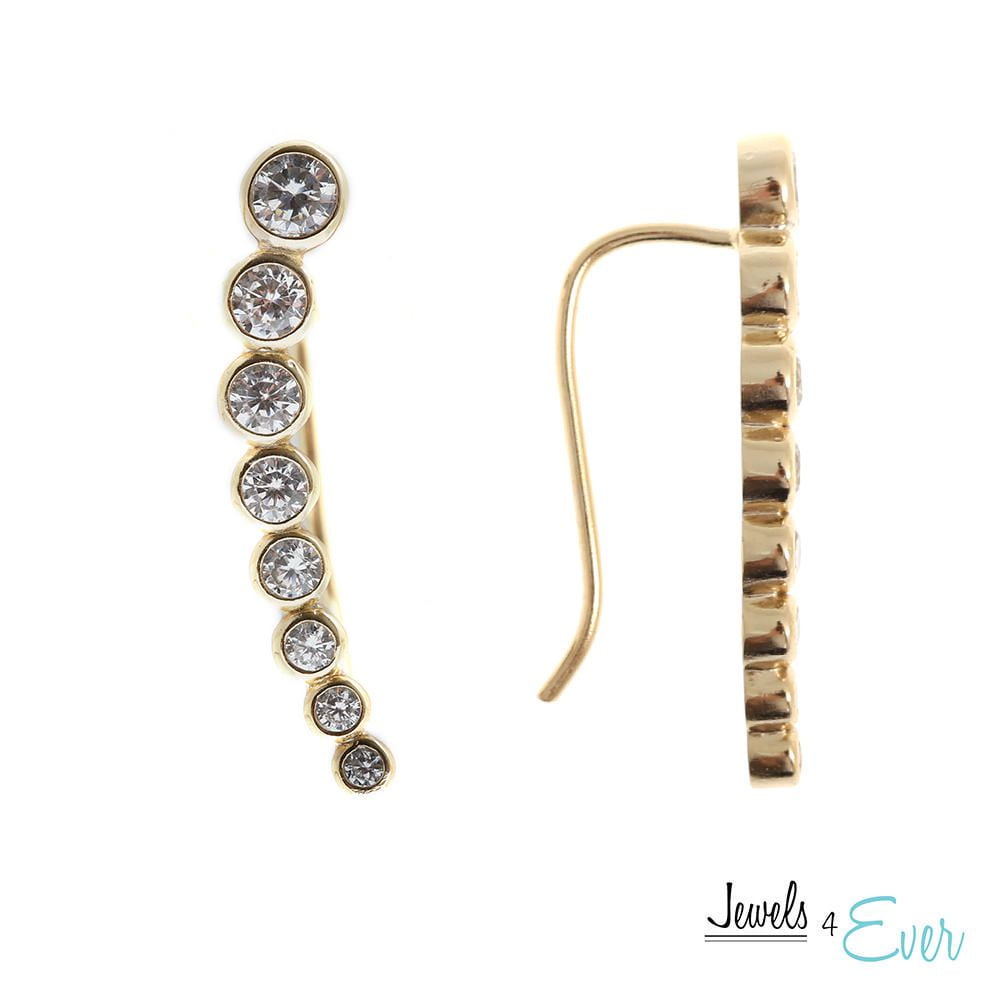 Jewels 4 Ever Gold Plated Sterling Silver CZ Ear Climber