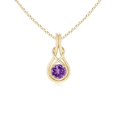 thumbnail image 1 of Angara Collier en Améthyste Naturelle - Pendentif Solitaire en Améthyste Ronde Nœud Infini en Or Jaune 14 K pour Femmes, 1 of 8