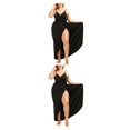 thumbnail image 2 of maskred Robe de Plage d'Été Respirante et Douce pour le Confort de Beaux Cadeaux Robe de Bain de Plage Noire 4XL 2Set, 2 of 6