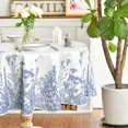 thumbnail image 3 of Spring Summer Tablecloth 60×60 Inch Round, Wild Flowers Floral Blue Washable Seasonal Table Cover for Party Picnic Dinner Decor, 3 of 6