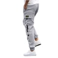 thumbnail image 1 of RXIRUCGD Men's Solid Color Pocket Work Pants Casual Leggings, Gray, Size: S, 1 of 4