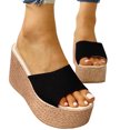 thumbnail image 1 of LSLJS Sandales à Plateforme pour Femmes Compensées Sandales Boho Décontractées à Bout Ouvert pour la Plage, 1 of 4