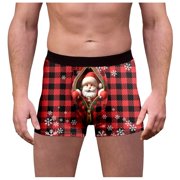 FhsagQ Underwear Mens Underwear Boxers Briefs Pack Xs Super Fit Male Plaid Christmas Day Printed Underwearny Fitting Mid Waist Briefs Mens Underwear Briefs Pack Super Fit Watermelon Red XXL