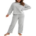 thumbnail image 1 of Peluche de Femmes de Couleur Unie à Manches Longues et Pantalons Pyjamas Ensembles Hiver Chaud Femmes Cadeau, 1 of 7