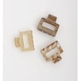 thumbnail image 2 of Scunci 3pk Resin Square Claw Clips, Neutral Prints & Translucent, Short to Medium Hair, 2 of 3