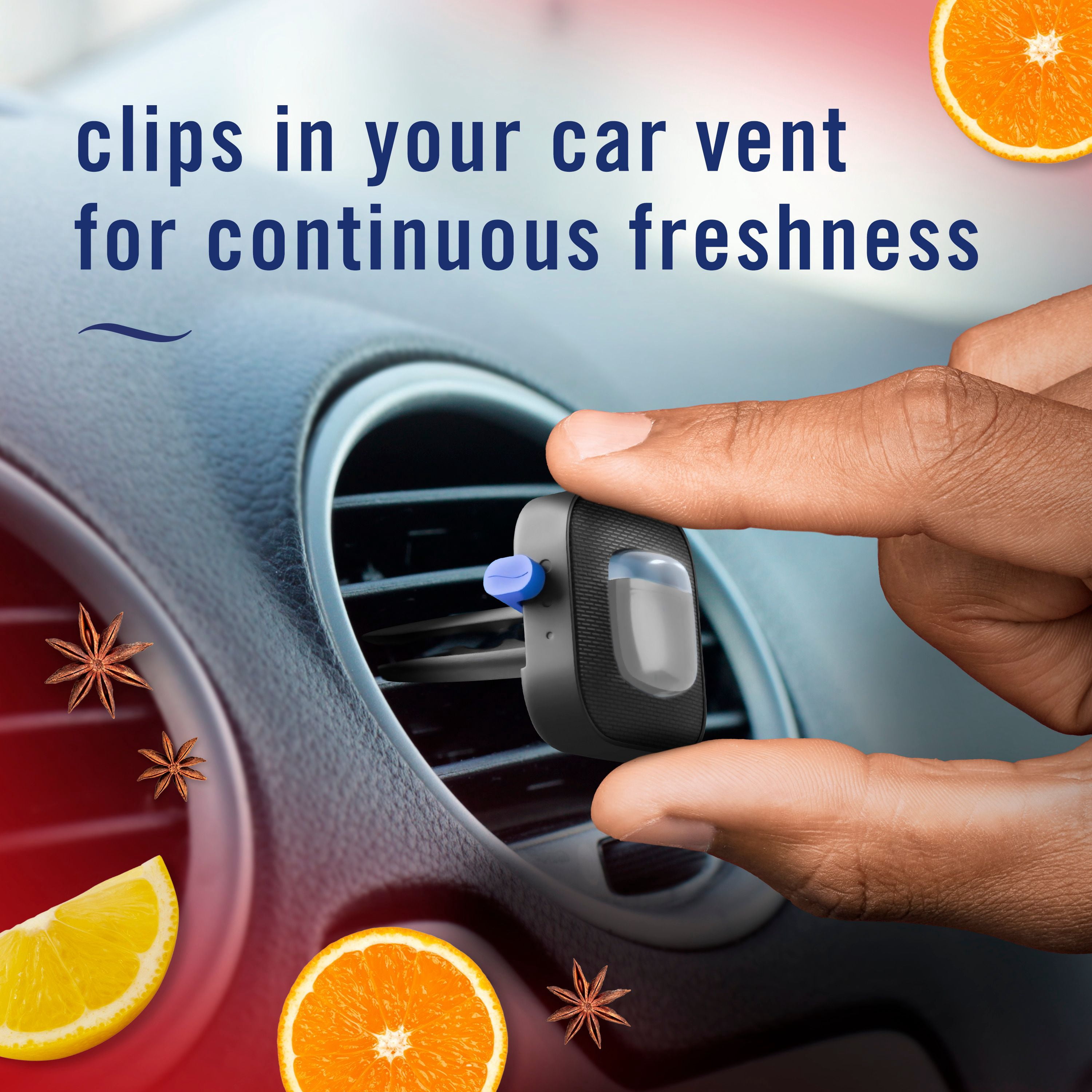 Febreze Odor-Fighting Auto Air Freshener, Vent Clip, Old Spice, 4ct