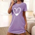 thumbnail image 2 of Amzcrzy Pyjamas pour Femmes Mode Imprimé Cœur Valentines Day Robe Décontractée Confortable à Manches Courtes Chemises de Nuit pour Femmes Valentines Day Cadeaux, 2 of 5
